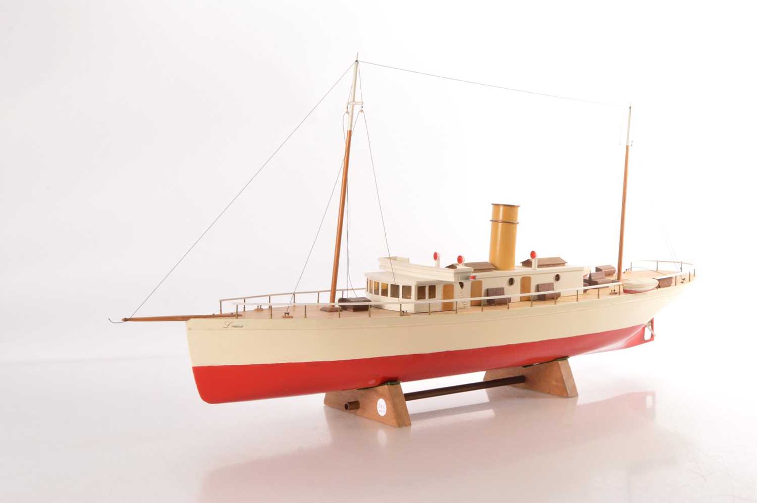Lot 696 - Large scale kit/scratchbuilt wood construction static model of Steam Launch 'Louisa'