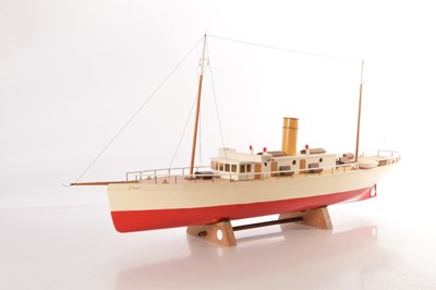 Lot 696 - Large scale kit/scratchbuilt wood construction static model of Steam Launch 'Louisa'