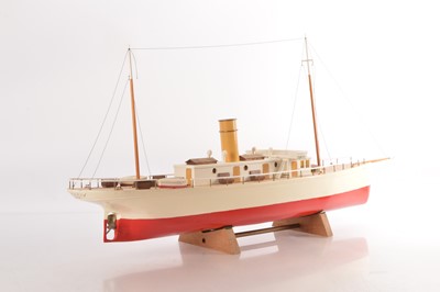 Lot 696 - Large scale kit/scratchbuilt wood construction static model of Steam Launch 'Louisa'