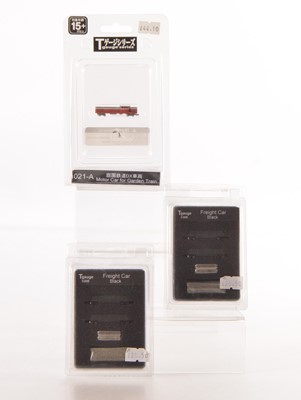 Lot 1 - T Gauge JNR Diesel Locomotive and Freight Car Packs (3)