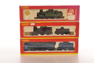 Lot 56 - Hornby boxed 00 Gauge LMS Coronation and Single and GNR 0-6-2T Steam Locomotives (3)