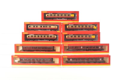 Lot 87 - Hornby China OO Gauge  BR Maroon and Carmine & Cream Coaching Stock (9)