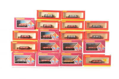 Lot 98 - Hornby China OO Gauge Private Owner Three and Four Plank wagons (18)