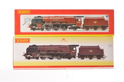 Lot 112 - Hornby China OO Gauge Princess Coronation Class Steam Locomotives with Tenders (2)