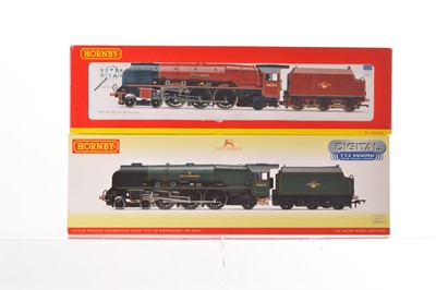 Lot 113 - Hornby China OO Gauge Princess Coronation Class Steam Locomotives with Tenders (2)