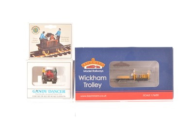 Lot 141 - Bachmann OO Gauge Wickham Trolley and HO Gauge Gandy Dancer (2)
