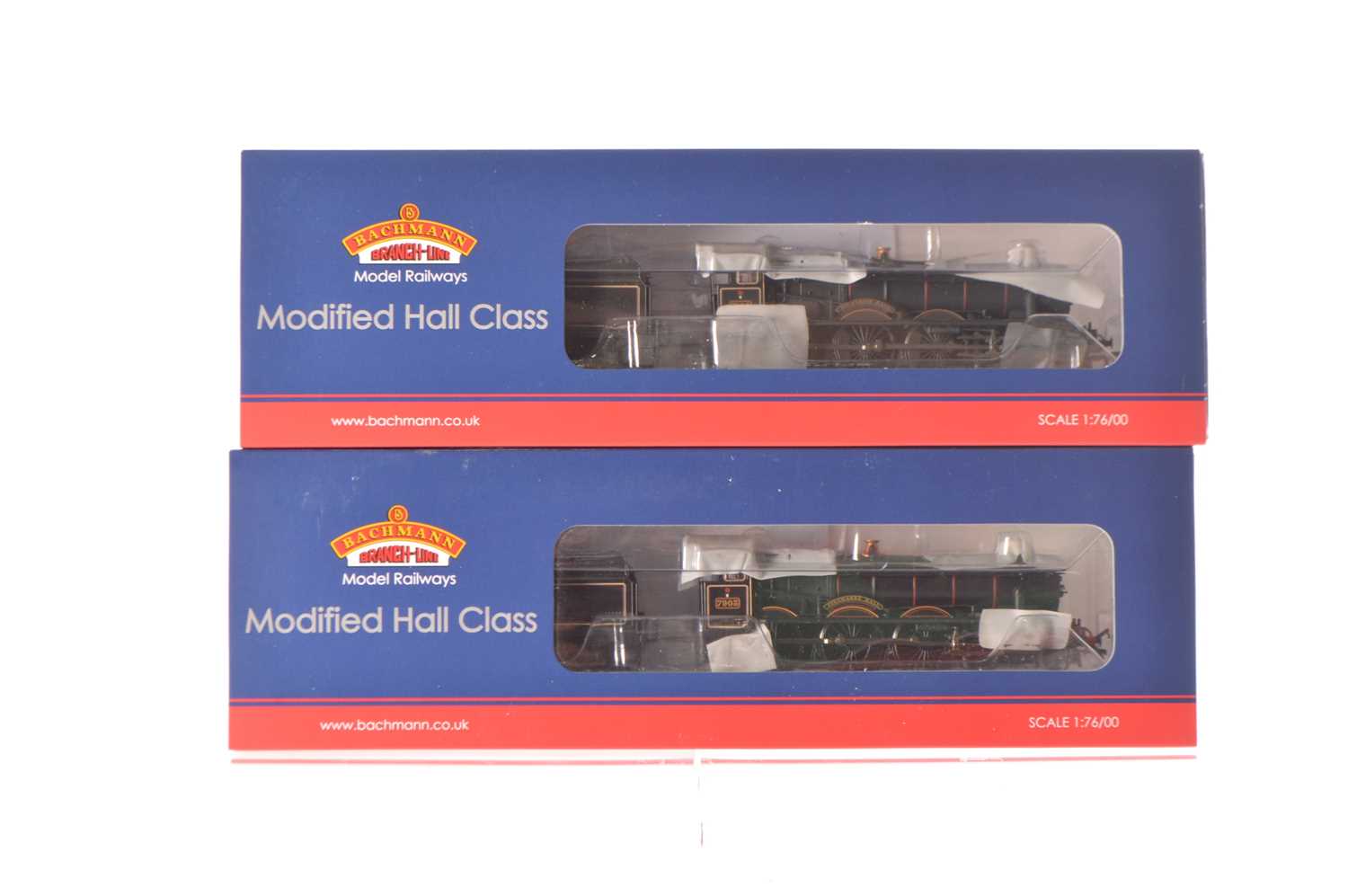 Lot 177 - Bachmann OO Gauge BR Modified Hall Class Steam Locomotives with Tenders (2)