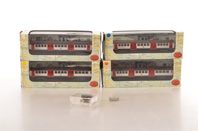 Lot 192 - EFE Gilbow boxed 00 Gauge 1959 Northern Line white, red and blue 4-Car Set in original form with an unfitted Tenshodo motor bogie to motorise (5)