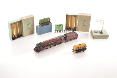 Lot 264 - Hornby-Dublo 00 Gauge 'Duchess of Atholl' converted to 2-Rail with two 3-Rail Tank wagons and various Lineside Accessories (7, including Tender)