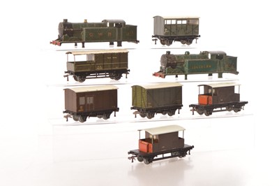 Lot 267 - Hornby-Dublo 00 Gauge 3-Rail early post war SR and GWR 0-6-2T Tank Bodies two SR Brake Vans and three GWR Trucks (8)