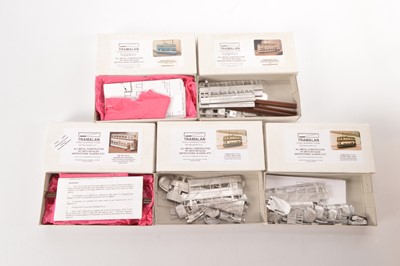 Lot 298 - Five Tramalan unmade 00 Gauge metal Tram Kits (5)