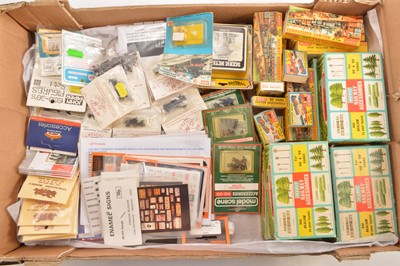 Lot 308 - Large collection of 00 Gauge railway Accessories by Merit/Peco Modelscene Springside McHenry Couplings Tiny Signs Jackson Evans Fox and Modelmaster Decals Bachmann Woodland Scenics and other items
