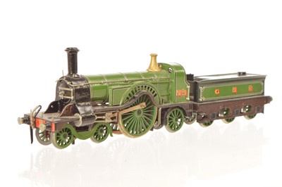 Lot 326 - 00 Gauge Millholme kitbuilt GNR green Stirling '8ft' 4-2-2 Single with 1920 Sturrock Tender No 1