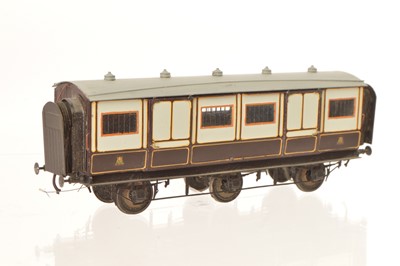 Lot 343 - EM Gauge kitbuilt LNWR 6-wheel Corridor Gangway Parcels Van