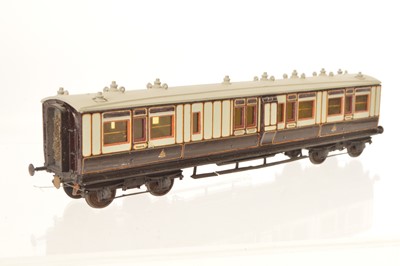 Lot 345 - EM Gauge kitbuilt LNWR bogie Corridor Third with central baggage compartment