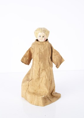 Lot 1455 - A Greiner-type papier-mache shoulder head doll