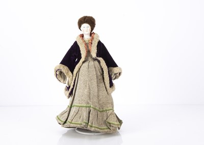 Lot 1457 - A mid 19th century German bisque shoulder head wigged doll