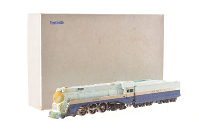Lot 384 - Tenshodo HO Gauge 163 Santa Fe mid and light blue 3460 4-6-4 Streamliner 'The Blue Goose'