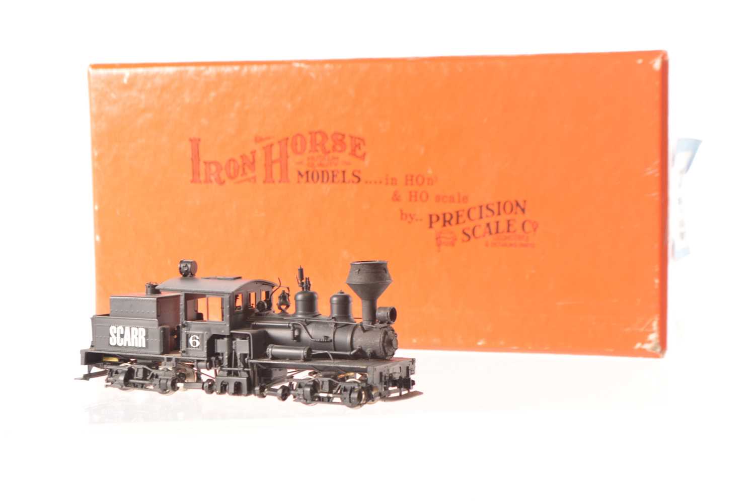 Lot 393 - Precision Scale Co Iron Horse Models HOn3 Gauge SCARR black Shay 0-4-4-0 Locomotive and attached Tender