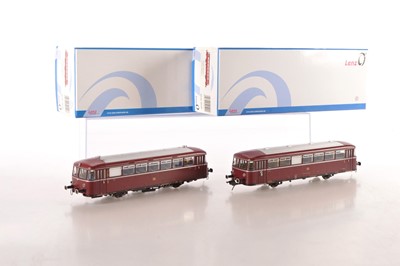 Lot 456 - Lenz 0 Gauge pair of Diesel Rail car VT98 DB Red (2)