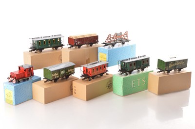 Lot 466 - ETS 0 Gauge Modern issue Continental outline CSD Locomotive and Freight cars (8)