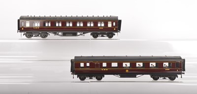 Lot 524 - Westdale or similar Kitbuilt 0 Gauge Finescale pair of LMS Passenger coaches (3)