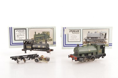 Lot 556 - Springside Models 0 Gauge Finescale pair of built and part built Industrial Tank Locomotives (2)