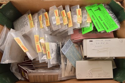 Lot 592 - 0 Gauge unused components for  Coach and wagon Kitbuilding and Modifications including Cavalier Bogies Slaters Fourtrack and Model Aid Coach Seats and Wills Glazing and other small detail items by