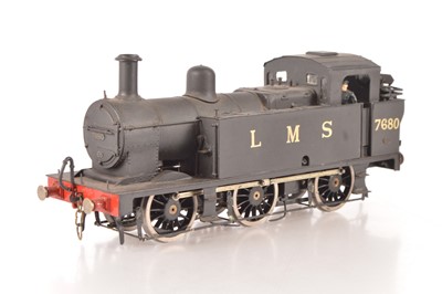 Lot 596 - Connoisseur or similar  finescale 2-Rail 0 Gauge Kitbuilt 3F "Jinty" 0-6-0T LMS unlined Black (late) 7680 Tank Locomotive