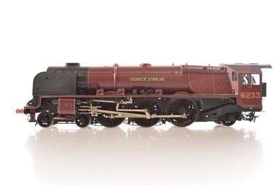 Lot 606 - David Andrews 2-Rail Finescale 0 Gauge Kitbuilt by G Varley Stanier 7P LMS Coronation 6233 "Duchess Of Sutherland" LMS Crimson Lake 4-6-2 Locomotive and 4000 gal Tender