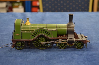 Lot 608 - Kitbuilt Finescale 0 Gauge 4-2-2 Loco & Tender Lined green class GNR Sterling single