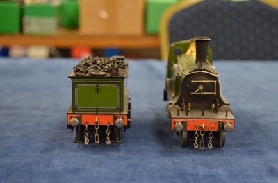 Lot 608 - Kitbuilt Finescale 0 Gauge 4-2-2 Loco & Tender Lined green class GNR Sterling single