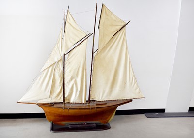 Lot 542 - A fine Victorian/Edwardian large two masted Gaff-Rigged Pond Yacht