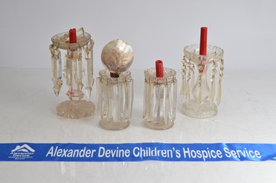 Lot 11 - Four cut glass table lustres