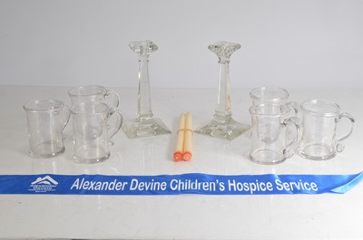 Lot 14 - A set of six glass tankards
