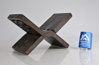 Lot 23 - A vintage carved hardbook folding book stand