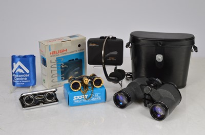 Lot 64 - Binoculars x 3 plus Bush cassette player