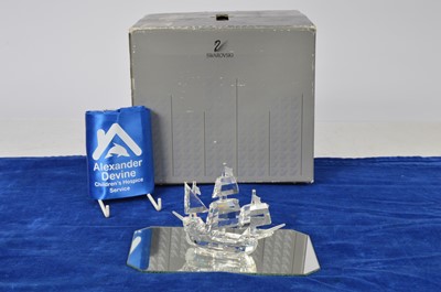 Lot 66 - Swarovski galleon (9cm high) in tatty box