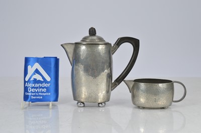 Lot 74 - Liberty 'Tudric' pewter hot water jug and a milk jug