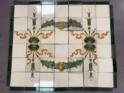 Lot 90 - A large collection of Art Nouveau tiles forming a frieze
