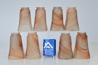 Lot 96 - Eight Vianne Art Deco frosted glass lamp shades