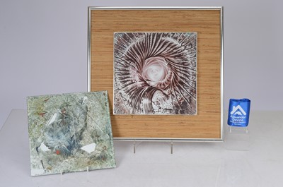 Lot 98 - Two enamel tile paintings by H Elvin