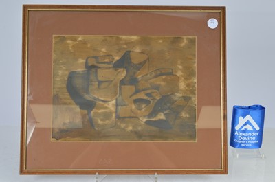 Lot 99 - A watercolour study of a sculpture c 1960
