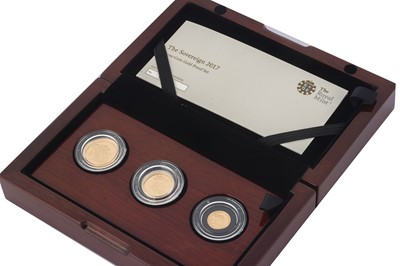 Lot 17 - A Royal Mint 2017 three coin gold proof sovereign set