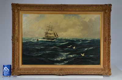 Lot 107 - British school oil on canvas depicting nautical seascape
