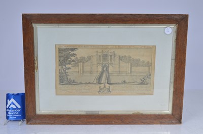 Lot 116 - Print of ruins of Thornton College Lincs dated 1726
