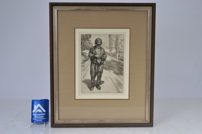 Lot 117 - A drypoint etching of a Bulgarian peasant