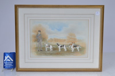 Lot 123 - Watercolour of foxhounds and an MFH