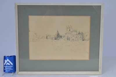 Lot 131 - Watercolour sketch of a church by Philip le Bas
