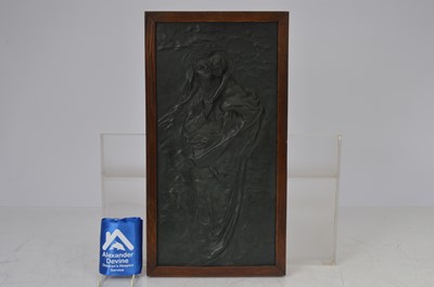 Lot 136 - A metal cast, possibly lead, of Virgin Mother and child Jesus